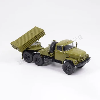 1/43 Sovietinių ZIL-131 transporto priemonės GRAD-1 kruša raketų paleidimo BM-21 lydinio sunkvežimio modelis žaislų kolekcija Nuotrauka 2