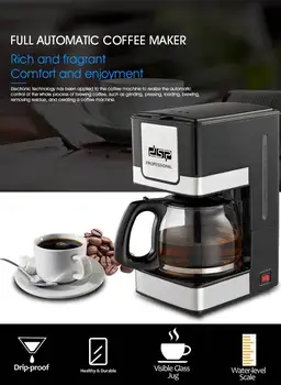 1.5 L Didelės Talpos Kavos Aparatas, Home Office Visiškai Automatinis Elektros Amerikos Lašinamas Kavos Virimo Aparatas