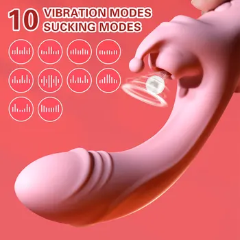 10 Dažnio Čiulpti G-taško Stimuliatorius Minkšto Silikono Makšties Vibratorius Dildo Klitorio Massager Masturbacija Sekso Žaislai moterims Nuotrauka 2