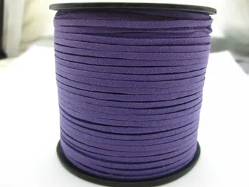 100 Metrų Violetinė Dirbtiniais Suede Flat Odos Laido Nėrinių String 3mmmm