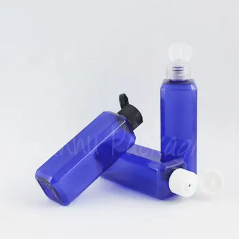 100ML Mėlynos spalvos Plastiko Butelis Flip Top Cap , 100CC Losjonas / Tonerio Kelionės Pakuotė Butelis , Tuščias Kosmetikos Dėžutę ( 50 VNT/Lot ) Nuotrauka 2