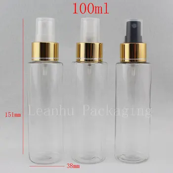 100ml X 50 ištrinti aukso aliuminio makiažas nustatyti purškimo siurblio kvepalų buteliukai kosmetikos pakuotės ,plastikiniai purškimo buteliai su siurblio