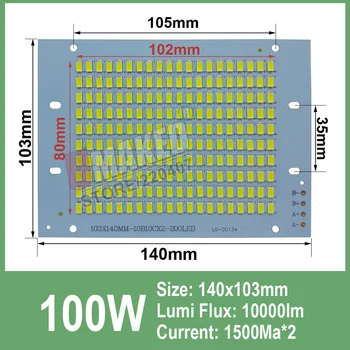 100w led floodling apšvietimo šaltinis, Ryškumas SMD5730 chip aliuminio pagrindo plokštė Full power led PCB prožektorius šaltinis Nuotrauka 2