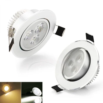 10vnt/daug 3W LED Downlight Dėmesio Embedded Lubų Lempos šviesos srautą galima reguliuoti Pakabukas Vietoje Šviesos diodų (Led) Lempos Šaltai Balta/Šiltai Balta 110V/220V Nuotrauka 2