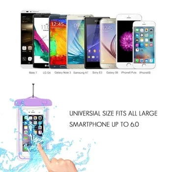 10vnt/daug Vandeniui Tvirtos Vandeniui Maišą Noctilucent dėklas skirtas IPhone 4, 4s, 5 5S 5C 6S 6S 7 Plius Telefono Galinį Dangtelį