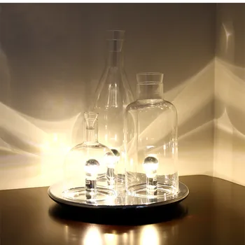 123 butelis stalo lempa Replika ITRE Guido Rosati Bacco dizaino sofos-lovos pusėje hotel mados aišku, pieno baltos spalvos stiklo stalas šviesos