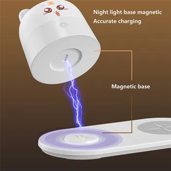 15W Belaidžio Įkrovimo LED Nakties Šviesos Miegamojo Lovos USB Įkrovimo Akių Apsauga Naktį Lempos Įkrovikliai, Su Magnetu Nuotrauka 2