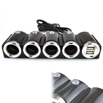 1pc 4in1 DC 12V/24V Doul USB Multi Lizdas Automobilio Cigarečių Degiklio Splitter kištukinis Adapteris, Įkroviklio Lizdas Maitinimo Įkroviklis Adapteris