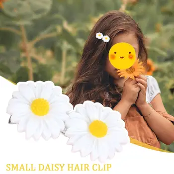 1pc Daisy Gėlių plaukų segtukai Moterų Mielas Baltas Daisy Plaukų Aksesuarai, Optikos Merginų Dovanos Saldus Plaukų Mados Įrašą Įrašus Ho E7L8