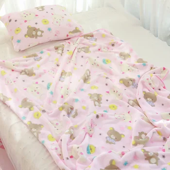 1pc soft pink cartoon lokys, šuo pagalvės užvalkalą padengti pliušinis flanelė antklodė paklode lady romantiška dovana mergina žaislas