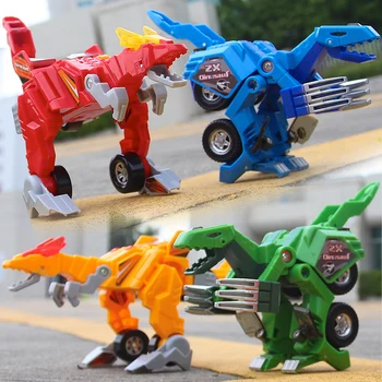 1PC Veiksmų skaičius, modelio garso ir šviesos deformacijos dinozaurų robotas žaislas anime statula automobilio plastikinių žaislų vaikams dovanų žaislas