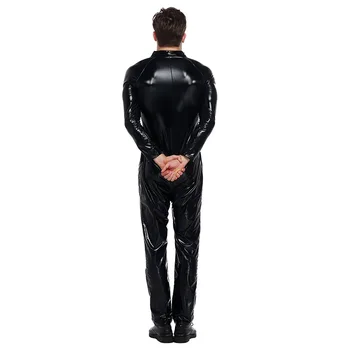2020 Helloween Seksualus Wetlook Dirbtiniais Odos Katės Jumpsuit Maskuotis Clubwear Tarpkojo Užtrauktukas Catsuit Bodysuit Nuotrauka 2