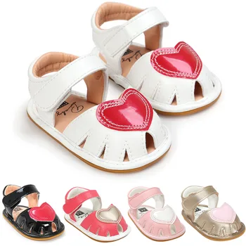2020 Naujas Mados Širdies Stiliaus Vasaros PU Oda Kūdikių Bateliai Kūdikiams, Vaikiška Merginos sandalai Vaikas Naujagimiui sandalai 0-18months