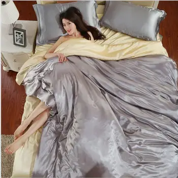 2022 Aukštos kokybės imitavo šilko antklodžių padengti nustatyti patalynės komplektas patalyne, antklode padengti užvalkalai Didmeninė prabanga antklode padengti rinkinys