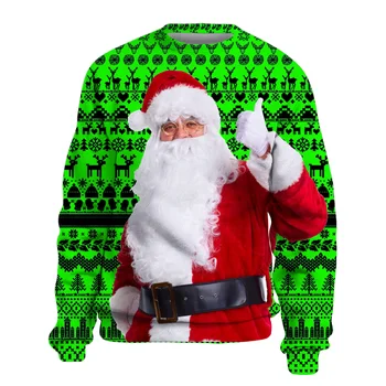 2022 Kalėdų Džemperis Dovana Kalėdų Senelis Juokinga 3D Spausdinimo Puloveris vyriški ir moteriški Megztiniai Top Rudens-Žiemos Drabužių