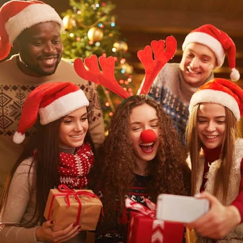 2022 Naujųjų Metų Storio Kalėdų Skrybėlę Suaugusiems Vaikams Kalėdų Dekoracijas Namuose Kalėdos Santa Claus Dovanos Navidad Dekoro Žieminės Kepurės Nuotrauka 2
