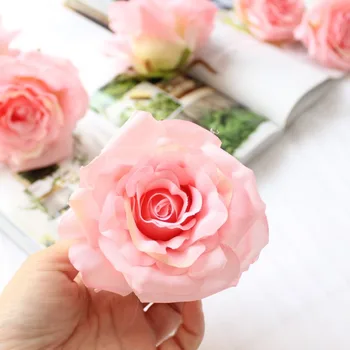 24Pcs dirbtinis dekoratyvinis Rose vadovai aukštos kokybės gėlės modeliavimas 