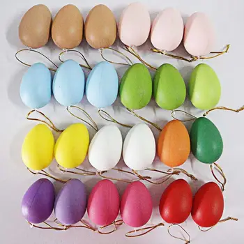 24Pcs/Maišas Velykų Dirbtinių Kiaušinių Praktinių Plačiai Naudoti Plastiko Mini Kabinti Kiaušinių Pakabukas Vaikams