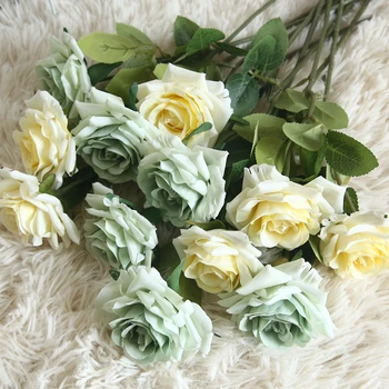 2vnt Dirbtinio Šilko Kampo Rožių Modeliavimas Gėlės Namų Puošybai Latekso Rose Vestuvės Gėlės Imitacija