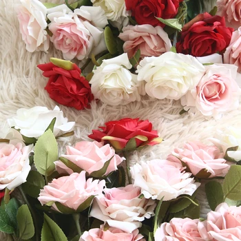 2vnt Dirbtinio Šilko Kampo Rožių Modeliavimas Gėlės Namų Puošybai Latekso Rose Vestuvės Gėlės Imitacija Nuotrauka 2
