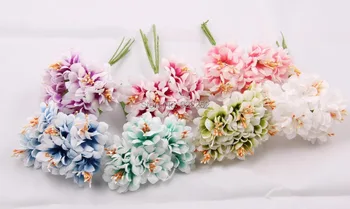 3-4cm,dirbtinio šilko chrizantema gėlių/gerbera puokštė, 