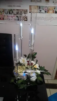 3 galvutės), Vestuvių Stalo Žvakidė Akrilo Kristalų Šviestuvai/ Žvakių Laikikliai senyu2150