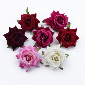 30/50pcs Dirbtinės gėlės Šilko rožės galvą Vestuvių dekoratyvinės Gėlės sienos 