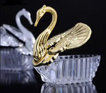 300pcs Europos Stilių Akrilo Silver Swan Sweet Vestuvių Dovana Jewely Saldainių Dėžutė Saldainių, Dovanų Dėžutės Vestuvių Nori Laikikliai
