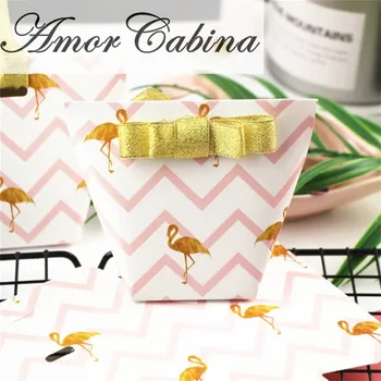 30pcs Pink flamingo saldainių dėžutė vestuvių dovanų maišelis dėžutėje sausainiai gimtadienio, vestuvių dovana siųsti svečiai, šalies prekių