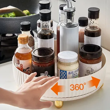 360 Laipsnių Sukimosi Spice Rack Virtuvės Saugojimo Dėklas Prieskonių Laikiklis Namuose Organizavimo Įrankiai Virtuvės, Spintos, Vonios Kambarys