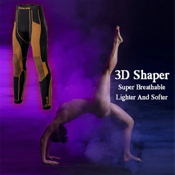 3D Vyras, Veikia Suspaudimo Kelnes Lauko Sporto Pėdkelnės, Kelnės Kvėpuojantis Dviračių Ilgai Kelnaitės Quick Dry Žiemos Žygiai Clothings Nuotrauka 2