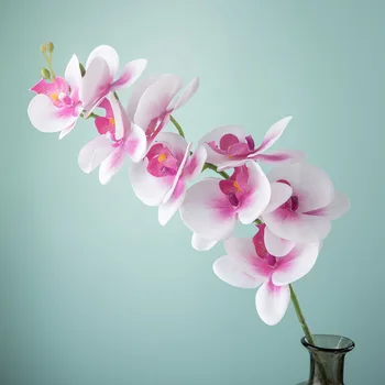 3pcs 9 Vadovai Drugelių Orchidėja Dirbtinių Gėlių 92 cm Latekso Nekilnojamojo Touch Namų Vestuves Apdaila Nuotrauka 2