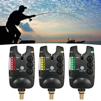 3Pcs Elektronika Žvejybos Signalą, LED Indikatorius, Apšvietimas, Signalizacija Atsparus Vandeniui Skamba Žvejybos Bite, Signalizacija Dieną Naktį Žvejyba