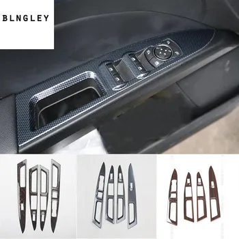 4pcs/daug ABS anglies pluošto grūdų arba medinių grūdų automobilių langų pakėlimo skydelio apdailos dangtelis 2013-2016 m. Ford Mondeo