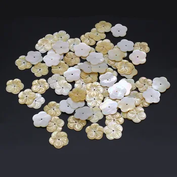 4pcs Gamtos Seashell Žavesio Gėlių Formos Prarasti Atskirai Karoliukų, skirta 