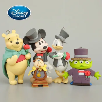 5 dalių Komplektas Klasikinis Disney Cartoon ančiukas Donaldas Mickey Mikė Pūkuotukas Svetimų Lėlės Žaislas Modelio Papuošalus