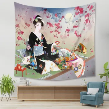 5 Stilių Japonijos Klasikinės Kultūros Gobelenas Dainininkas Kabinti Medžiaga Namų Sienų Dažymas Dekoratyvinis Fonas Medžiaga Kimono Grožis Nuotrauka 2