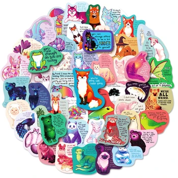 50 Vnt Gydymo Animacinių Filmų Gyvūnų Teksto, Grafiti, Vandeniui Lipdukas Dekoratyvinis Bagažo Plonas Sąsiuvinis Vandens Butelis Vaikų Žaislas