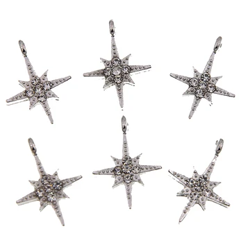 50pcs 13*23 mm Šviečia Crystal Star Pakabukai, skirta Auskarai, Apyrankės Priėmimo Priedai, Pakabučiai, Karoliai Keychain 