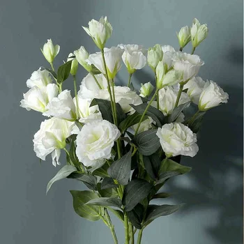 5vnt 4 Vadovai Eustoma Dirbtinės Gėlės, Namų Dekoravimo Reikmenys Lisianthus Netikrą Gėlių Puokštė Vestuvių Viešbutis Biuro Dekoras