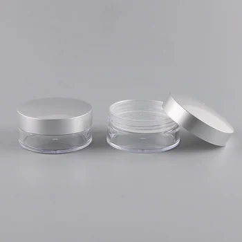 5VNT 50ML skaidraus Plastiko biri pudra Atveju Su Sidabru Padengti Aukštos kokybės Makiažas ir 2 Formos Sifter Nešiojamų Kosmetikos Jar