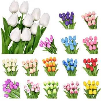 5vnt Dirbtinės Gėlės, Tikroviški, Ryškių Spalvų Colorfast Plastikinį Dirbtiniais Šilko Gėlių Lengvas Realus Modeliavimas Gėlės