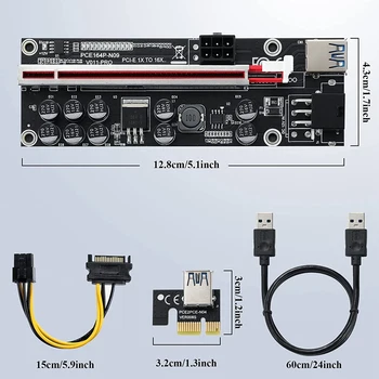 6PACK PCI-E 1X Iki 16X Stove Plokštę Su PCI-E 1X Plug-In, Kortelė, Kortelės Adapteris, Skirtas Bitcoin Kriptografijos Kasyba, Kasybos Ethereum Nuotrauka 2