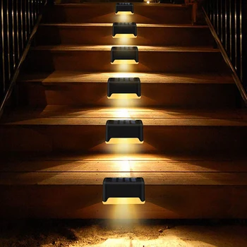 8Pcs LED Saulės Šviesos Lauko Vandeniui Sienų apšvietimo Sodo Kraštovaizdžio Žingsnis Laiptų Denio Šviesa, Balkonas, Tvoros, Saulės Šviesos Nuotrauka 2