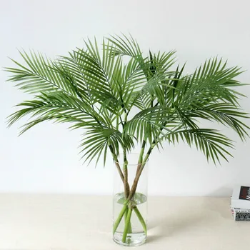 90cm Dirbtinių Palmių Žalia Lapinių Augalų Plastiko Filialas Atogrąžų Lapai Patalpų Plastikiniai Augalai, Medis, Sodo Namų Dekoro Bonsai Nuotrauka 2