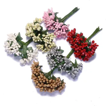 9cm Stamens Dirbtinės Gėlės, Sumaišyti Dvivietis Vadovai Naudojimo Vestuvių Namų Puošybai Ccrapbook 