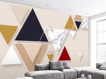 Abstrakčių Geometrinių Triangel Tapetai Sienos Freskos 3D Kambarį Namo Sienų Dekoras Pasirinktinius Nuotraukų Siena Dokumentai Namų Dekoro Nuotrauka 2