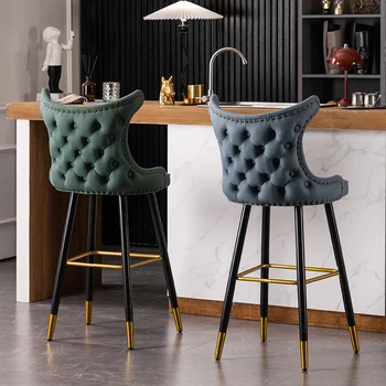 Amerikos Flanelė Šviesos Prabanga, Baro Kėdės, Virtuvės Modernus Minimalistinio Atlošas Baro Taburetės Kūrybos Namų Dizaineris Aukštos Taburetės