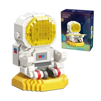 Animacinių filmų Astronautas Miniatiūriniai Blokai Raketų Rašiklio Laikiklis Mini Diamond Kūrimo Bloką Lėlės Žaislas Vaikams Kalėdų Dovana