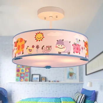 Animacinių filmų kūrybos gyvūnų LED šviestuvo berniukų ir mergaičių, miegamojo, vaikų kambario šviesos šiuolaikinės paprasta asmenybė audinio Liustra